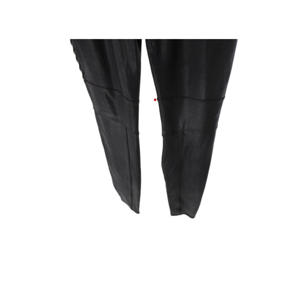 Spanx Black Faux Leather Moto Leggings Women's Size L High Rise Stretch Skinny - Picture 6 of 9